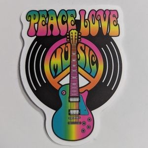 Peace Love and Music Sticker